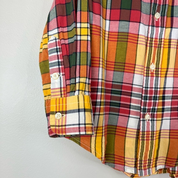 VTG Polo Ralph Lauren Kids 3T Vibrant Multicolor Plaid Button Down LS Shirt FALL - Picture 5 of 8